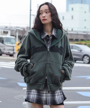 WEGO 【ユニセックス着用ITEM/MLサイズ展開】ショートグラフィックZIPパーカー