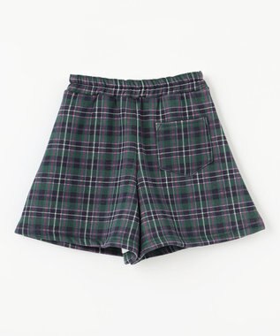ANY KIDS 裏シャギーチェックショートパンツ グリーン系