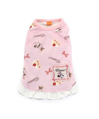PET PARADISE ディズニー ミニーマウス  ペティヒート タンクトップ 苺 ケーキ柄 小型犬 ピンク（淡）