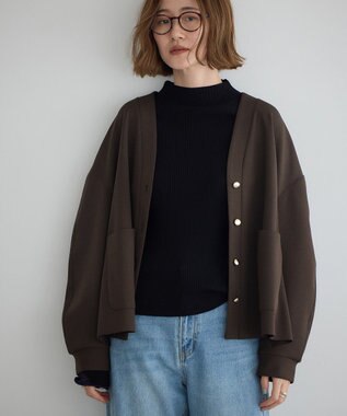 YECCA VECCA 金釦カットジョーゼットカーディガン Brown