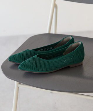 AMERICAN HOLIC 【整履き】メッシュニットフラットパンプス Green