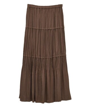 YECCA VECCA ランダムプリーツサテンマーメイドスカート Brown