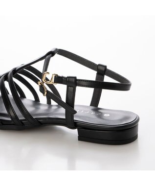 MODE ET JACOMO <carino>ポインテッドトゥグルカサンダル ブラック