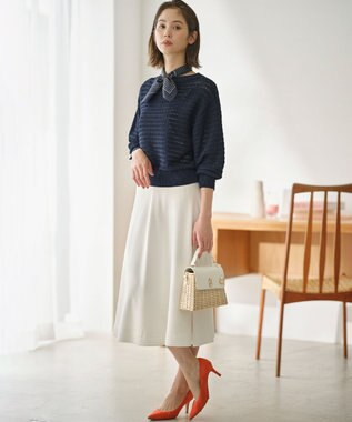 組曲 編地切替ドルマンプルオーバー ニット ネイビー系