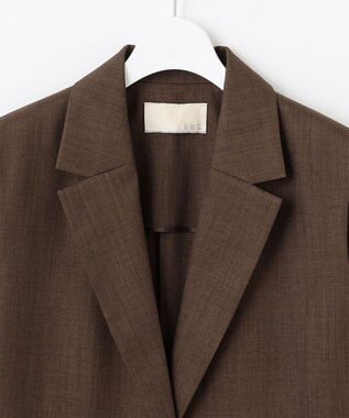 自由区 【接触冷感・速乾・UVカット・撥水・防シワ】リネンライクツイル ミドル丈ジレ ダークブラウン系