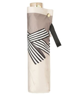 MOONBAT LANVIN en Bleu 折りたたみ傘 サテンプリントリボン ベージュ