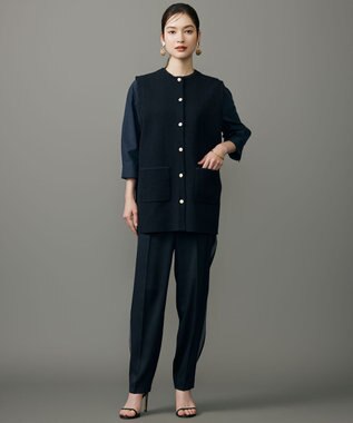 自由区 【カタログ掲載】ループボンディングニット ベスト ネイビー