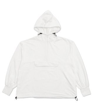WEGO 【UVカット/吸水速乾/水陸両用/ラッシュガード】ハーフジップアノラックパーカー ホワイト