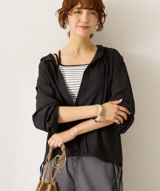 AMERICAN HOLIC シアーフーディーシャツ Black