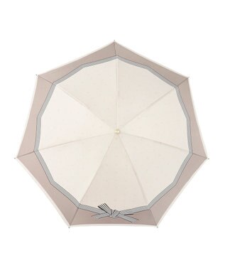 MOONBAT LANVIN en Bleu 折りたたみ傘 サテンプリントリボン ベージュ