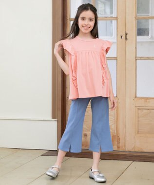 組曲 KIDS 【110-140㎝】フリフリフリル チュニック アプリコット系