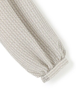 23区 L 【洗える】ヴィンテージ プリント ボウタイ ブラウス ベージュプリント