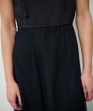 GRACE CONTINENTAL メッシュコンビキャミワンピース ブラック