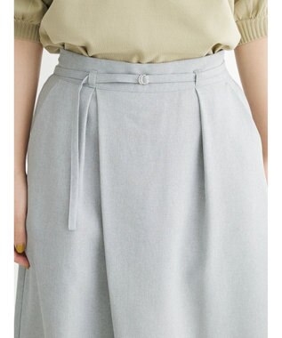 Green Parks 接触冷感　ベルト付ガウチョパンツ Gray Mixture