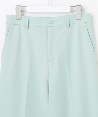 自由区 S 【撥水加工・洗える】TRギャバ裏起毛ワイド パンツ アイスグリーン