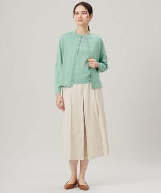 自由区 【セットアップ対応・接触冷感・洗える】リネンライクシンセティックキュロット パンツ フラックス