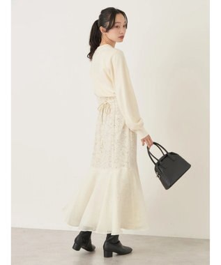 earth music&ecology 切替フラワースカート Ivory