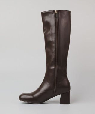 BONTRE 【PRECIEUX JOUET/プレシュウジュエ】オブリークジップロングブーツ ダークブラウン