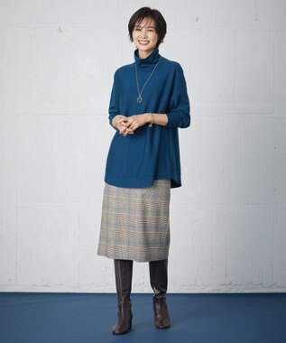 J.PRESS LADIES 【洗える】PL/Visストレッチチェック スカート グレー系3