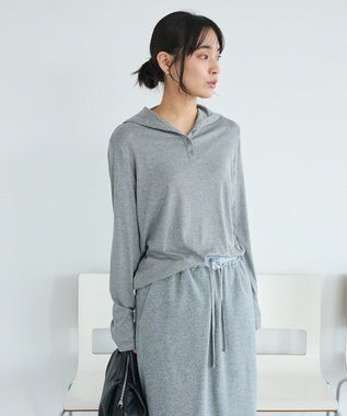 CRAFT STANDARD BOUTIQUE ハイネックハーフボタンプルオーバー Gray Mixture