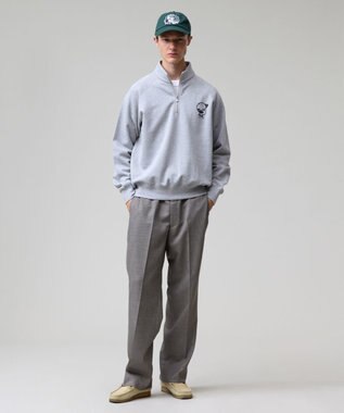 J.PRESS MEN 【AaronChang】【UNISEX】ワンポイントハーフジップ スウェットシャツ ライトグレー系