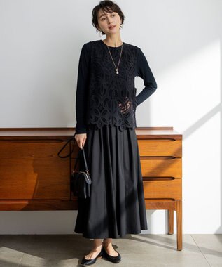 23区 【先行予約】シアーフライス レイヤード ロンTEE ブラック系