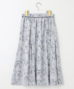 ANY SIS S 【美人百花7月号掲載】ファジーカラーフラワー スカート ブルー系