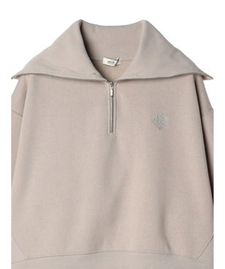 earth music&ecology ハーフＺＩＰ裏起毛プルオーバー Pink Beige