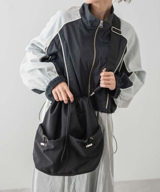 WEGO ナイロン巾着ショルダー ブラック