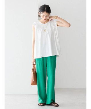 AMERICAN HOLIC 接触冷感バックフレアノースリーブプルオーバー Off White