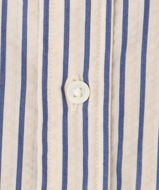 J.PRESS MEN 【クールマックス】サッカー マルチストライプ バンドカラーシャツ ベージュ系1