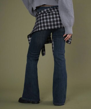 WEGO フェイクスリーブフレアデニム デニム中濃色