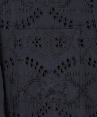 J.PRESS LADIES L 【一枚で着映え】エンブロイダリー ボクシーシャツ ネイビー系