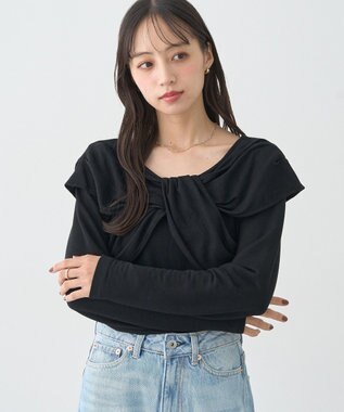 earth music&ecology リボンライクドレーププルオーバー