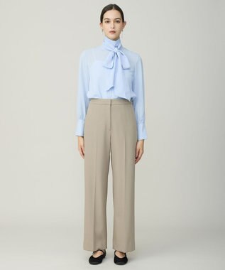 ICB 【洗える】 トリアセボディシェルピーチ ワイドパンツ ライトカーキ系