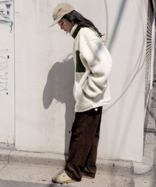 WEGO 【ユニセックス着用ITEM/ウエストゴム/SMLサイズ展開】コーデュロイイージーストレートパンツ ダークブラウン