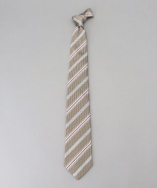 GOTAIRIKU  GOTAIRIKU別注【日本製】シルク ネクタイ_レジメンタル柄 ベージュ×ホワイト×ワイン