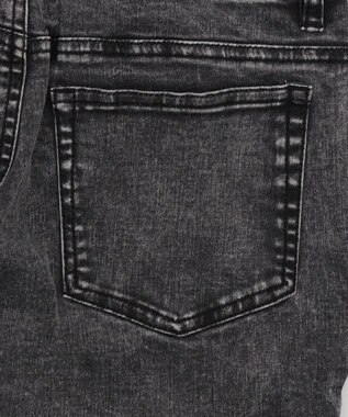 WEGO カットアウトリボンストレッチデニムフレアパンツ デニムブラックソノタ