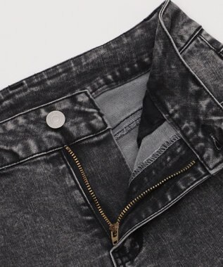 WEGO カットアウトリボンストレッチデニムフレアパンツ デニムブラックソノタ