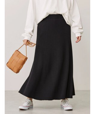 AMERICAN HOLIC リブフレアロングスカート Black