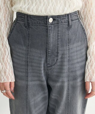 Green Parks ＧＵＭストレッチパネル切り替えデニムパンツ Black