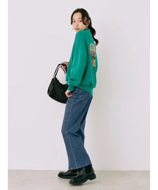 earth music&ecology Ｌｅｅ×ｅ．ｍ．ａ．ｅ．スリットフレアデニムパンツ Light Indigo