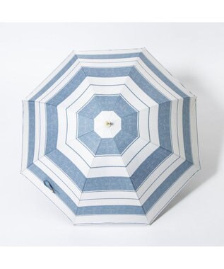 UNBILLION cache nez / 麻調ボーダーバルーンショートパラソル ブルー
