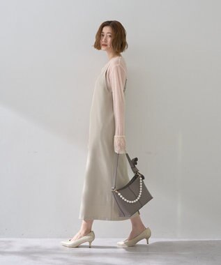 YECCA VECCA 【2点SET】ショートジャケットセットキャミワンピース Light Beige