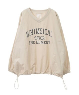 Green Parks ナイロンロゴＶネックプルオーバー Light Beige