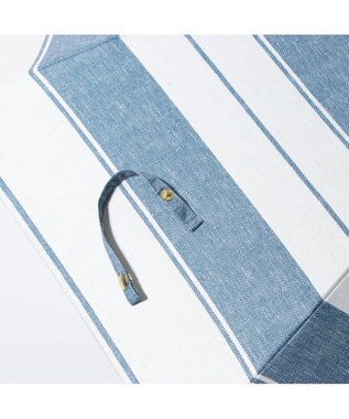 UNBILLION cache nez / 麻調ボーダーバルーンショートパラソル ブルー