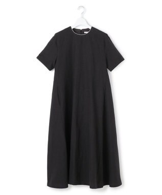 23区 【R(アール)】コットンリネン Aラインワンピース ブラック系