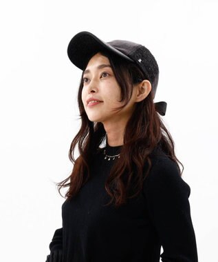 AURORA 【 LANVIN en Bleu （ランバン オン ブルー）】ベロアリボンキャップ ミディアムグレー