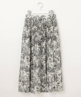 自由区 【カタログ掲載・洗える】ランドスケーププリント スカート モノトーン
