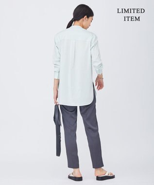 ICB 【WEB限定・洗える】ライクアウーブン バンドカラーカットソー ライトグリーン系